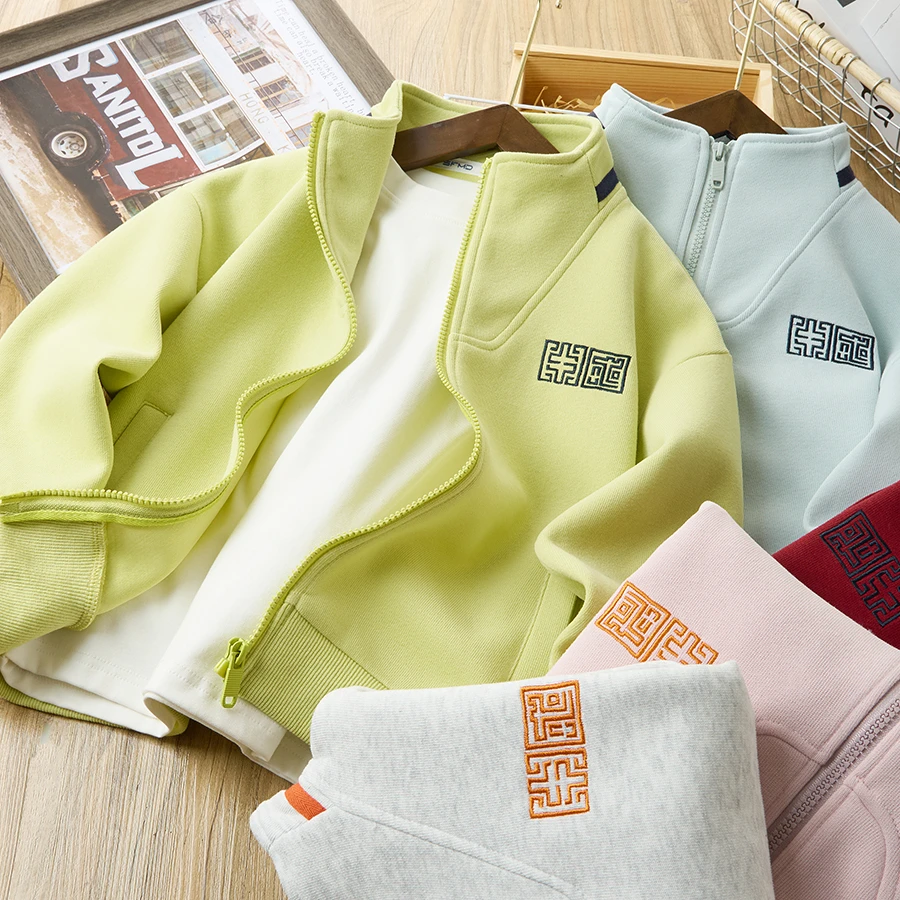 儿童拉链衫外套2025春季新款中大童潮酷休闲百搭运动服25C17