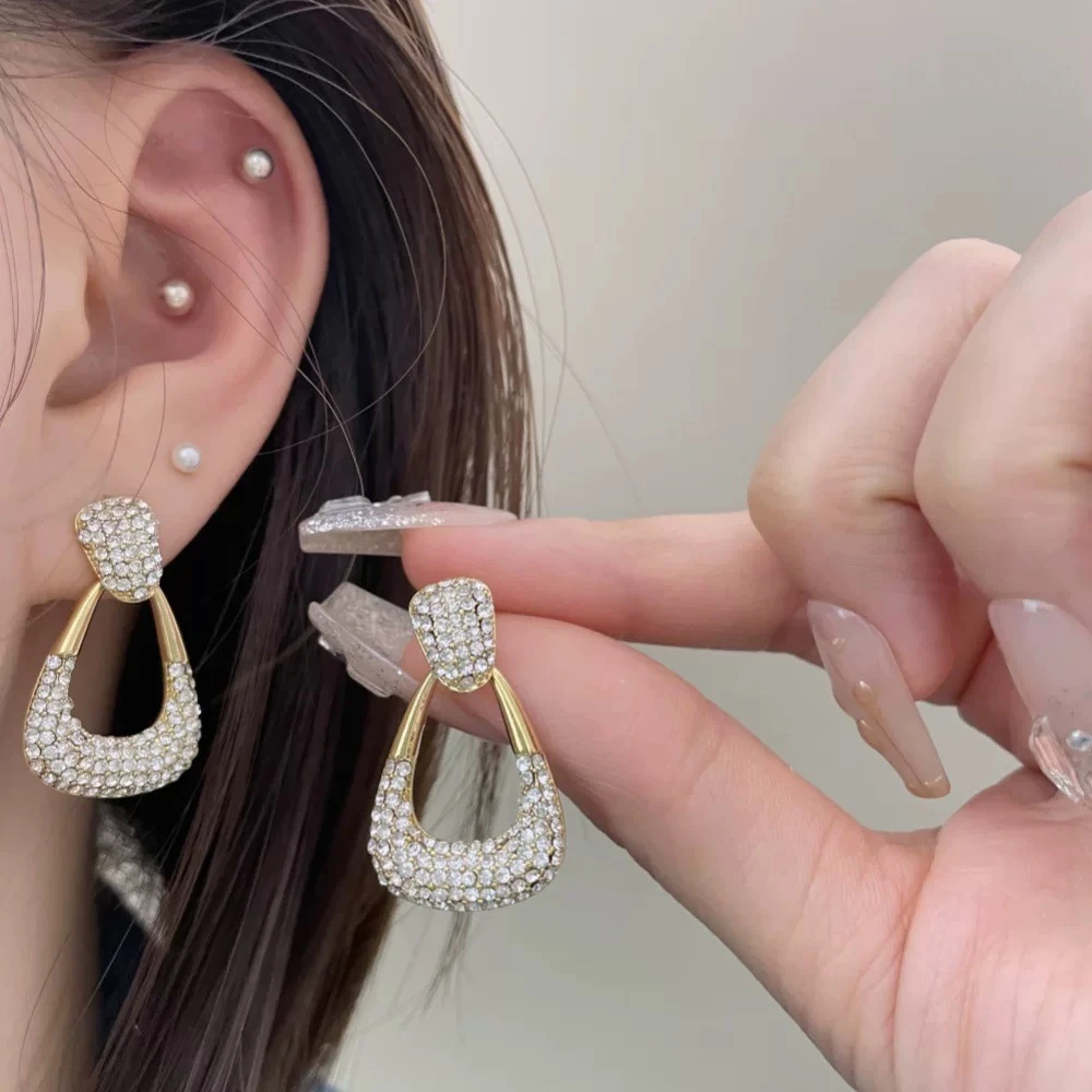 铜合金耳饰 几何梯形耳环小众设计高级吊坠简约耳饰女K1390