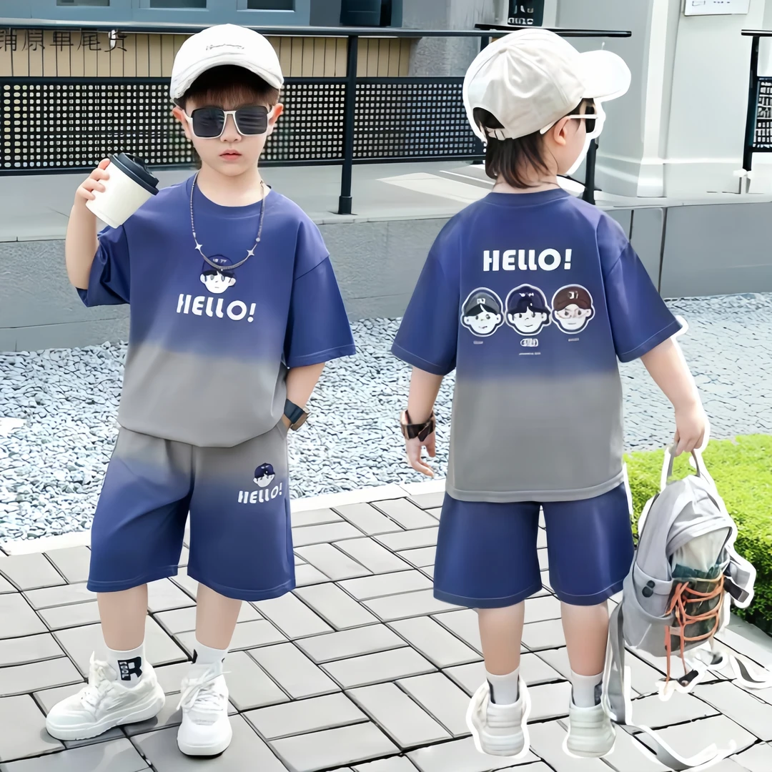 童装男童夏装短袖帅气套装2025新款中小童运动儿童夏季薄款两件套