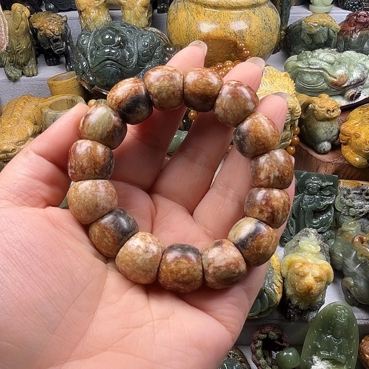 y***u岫岩河磨玉（透闪石质玉）未镶嵌手串