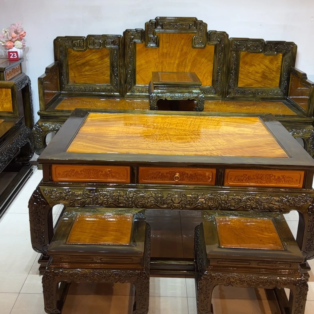 一***剪金丝楠金丝楠沙发九件套