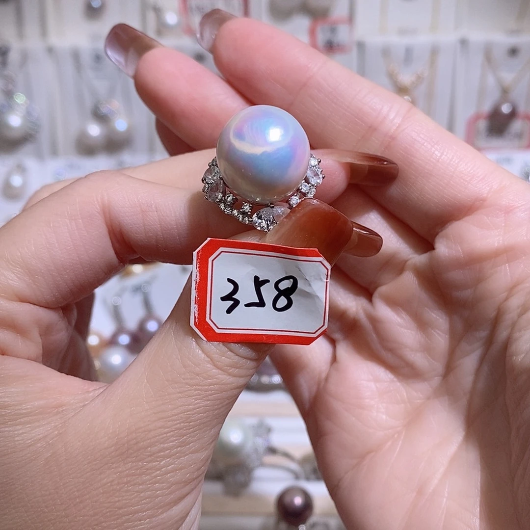 淡水珍珠银S925镶嵌戒指w15.3