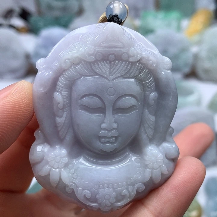 翡翠未镶嵌颈饰大观音福利洒乌鸡料福利卡厚12+