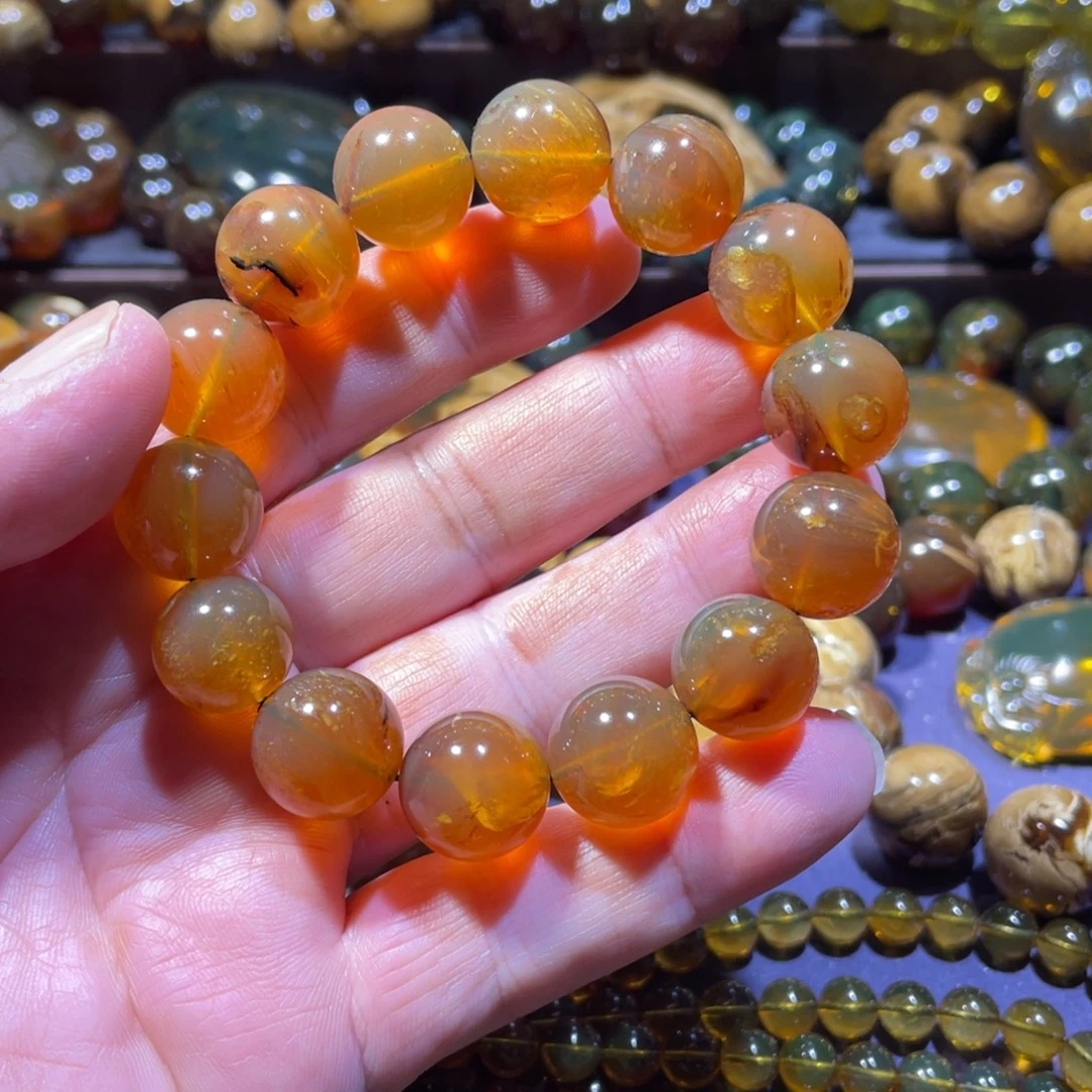琥珀未镶嵌手链天然