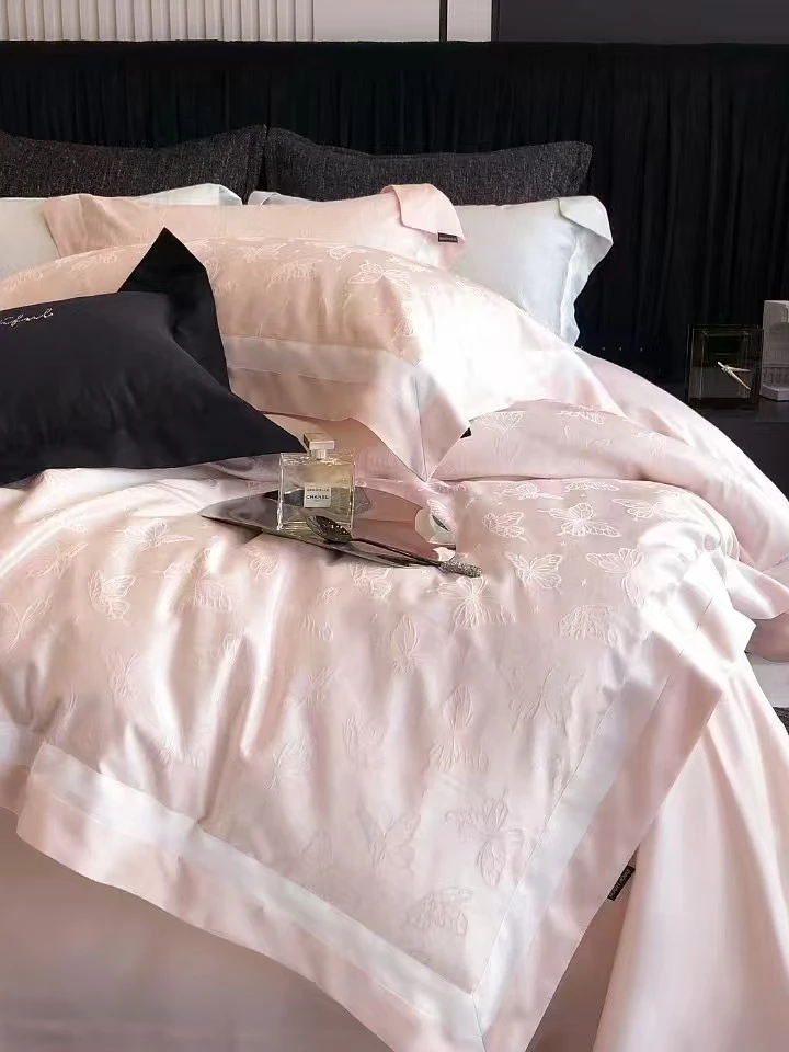 碟与梦 高定款天丝棉磨毛四件套 超细旦蝴蝶厚织浮雕立体