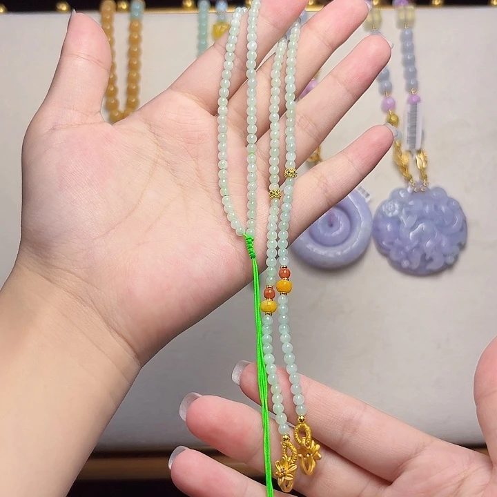 翡翠未镶嵌颈饰珠链