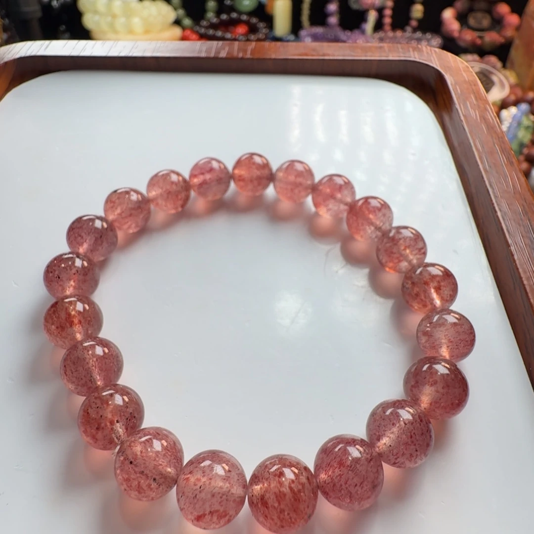 水晶手链未镶嵌9.3m草莓晶默认微瑕