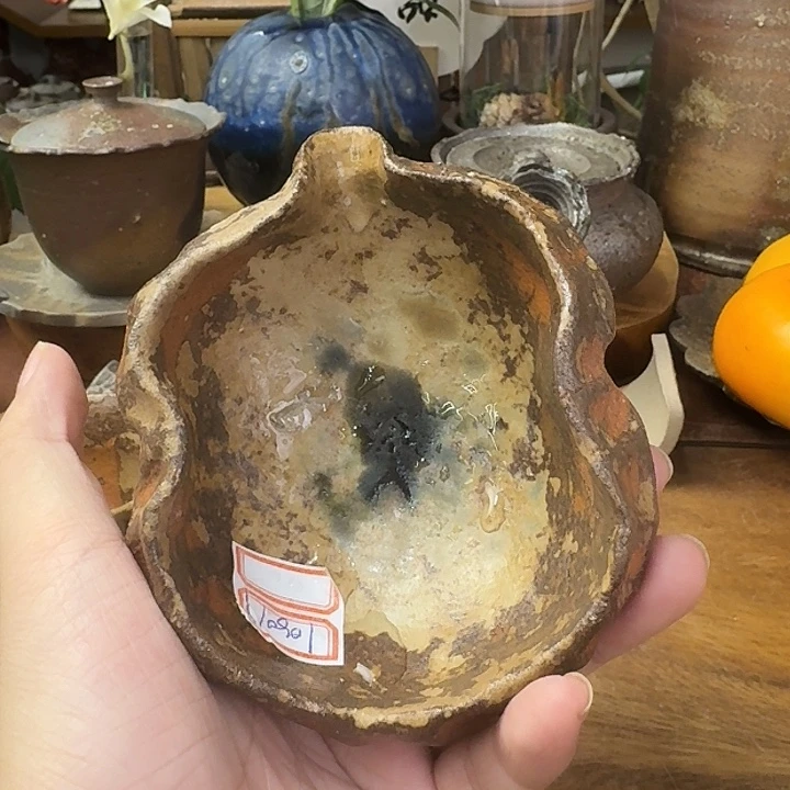 森丁斋备前烧赤釉欅公道杯福利一口价