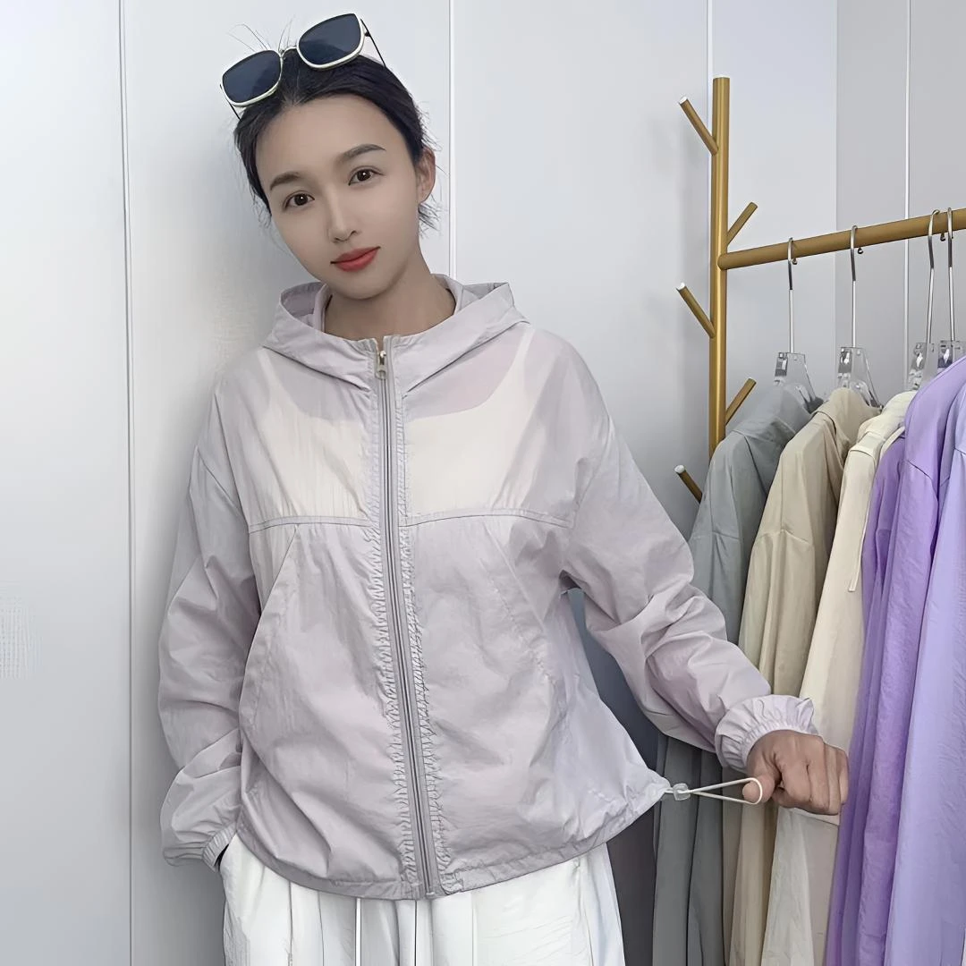 轻薄透气户外防晒服女装外套时尚短款宽松夏季防晒衣女新款小个子