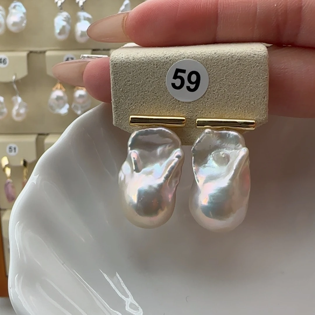 淡水珍珠耳饰银S925镶嵌D****e