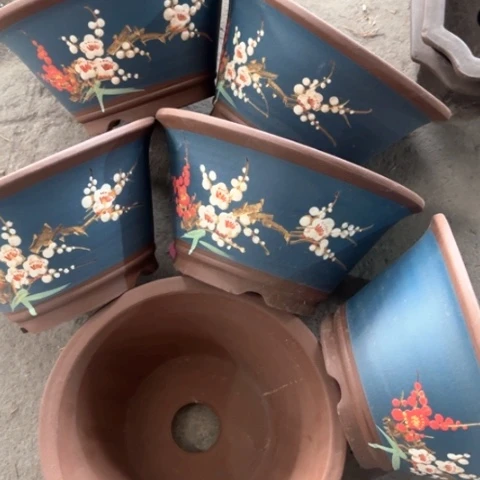 紫砂花盆100-6。       25-13