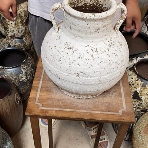 紫砂花盆口15高度27无孔水培