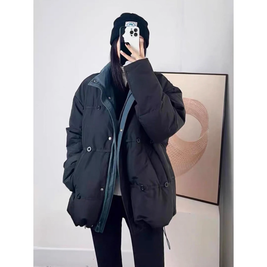 MM明摩秋嘉兴平湖羽绒服反季清仓新款保暖白鸭绒女短款加厚宽松小