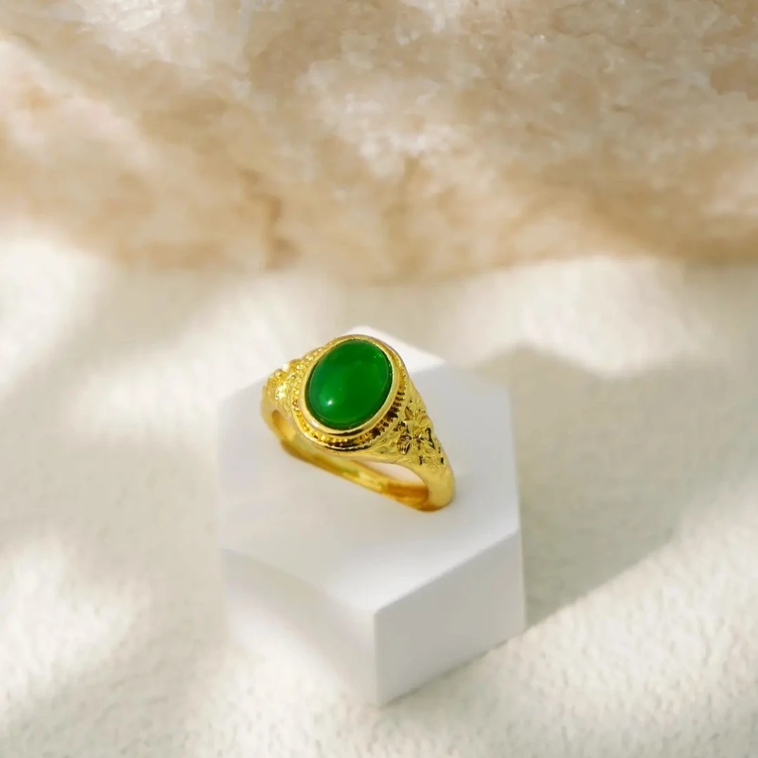 高贵典雅王者满绿轻奢戒指B05