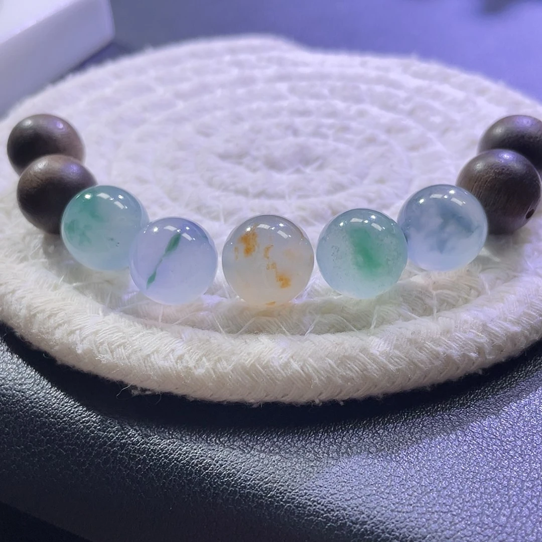 散珠翡翠展示勿拍缅甸翡翠A货卡12+一组梦幻飘花