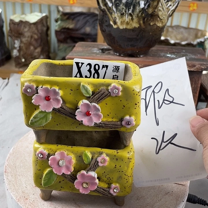 紫砂花盆景德镇陶瓷387