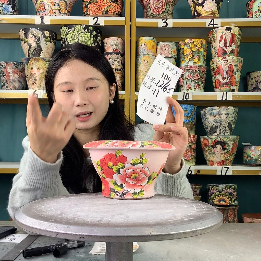 陶景德镇手工花盆106