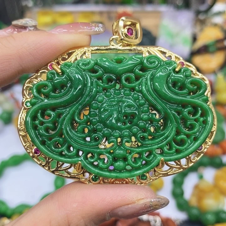 翡翠未镶嵌颈饰项链24