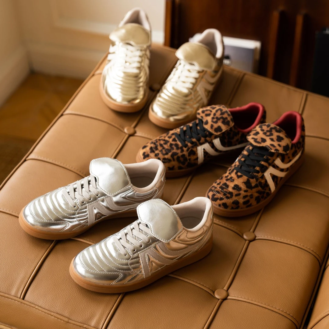 德训鞋方圆女款2025爆款女鞋休闲时尚正版女鞋金色德训鞋万能组合