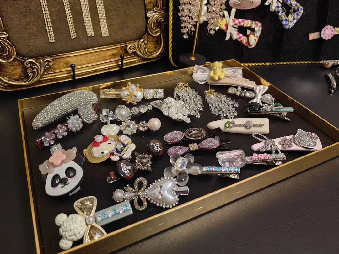 （1-20看好再拍，不退不换）重工发夹边夹仙女风复古港风法式轻奢