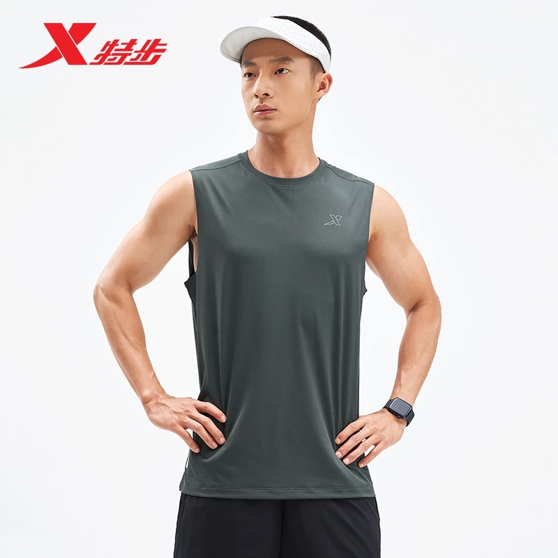 MY SPEED丨特步男子速干背心透气凉感运动健身高弹舒适吸湿柔软