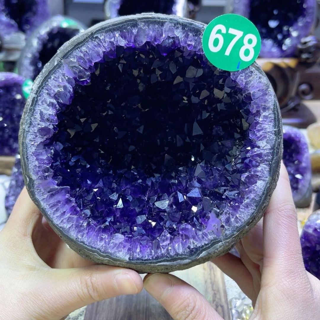 紫晶摆件未镶嵌砚**玺紫水晶