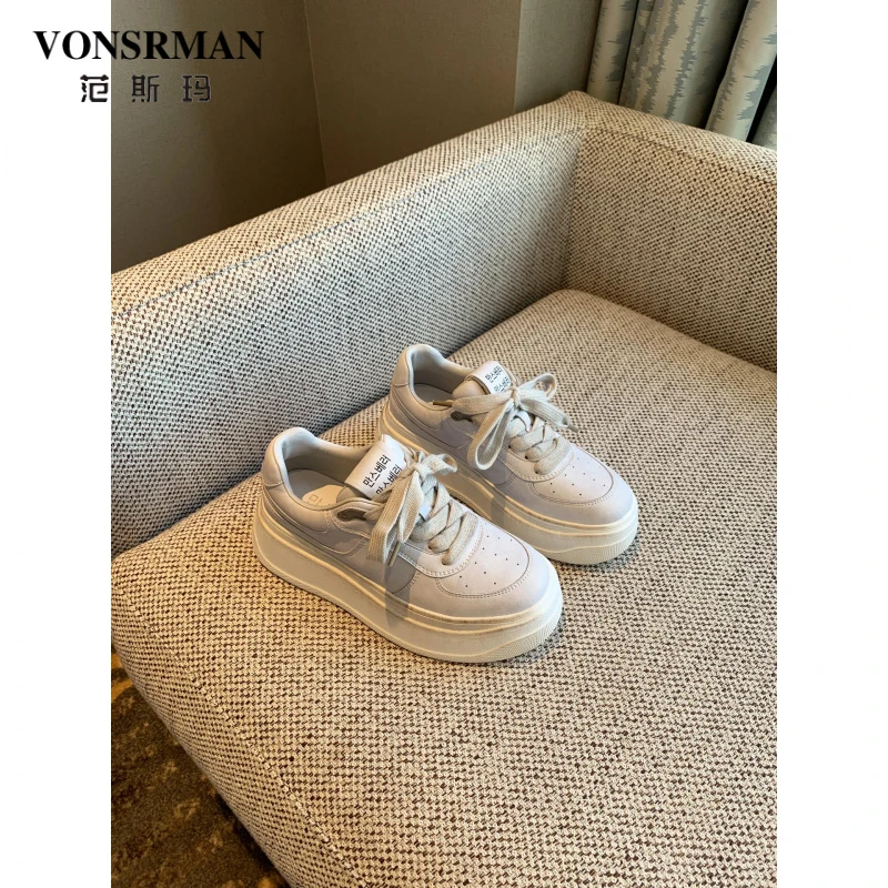 范斯玛小白鞋女2025新款做旧厚底增高爆款板鞋百搭运动鞋脏脏鞋