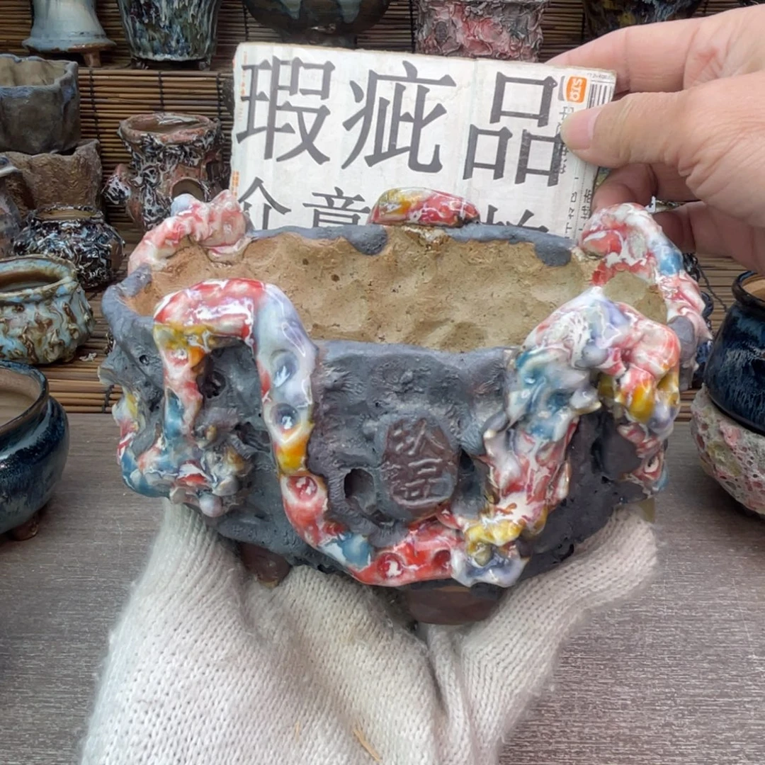 手工花盆默认瑕疵完美者勿拍