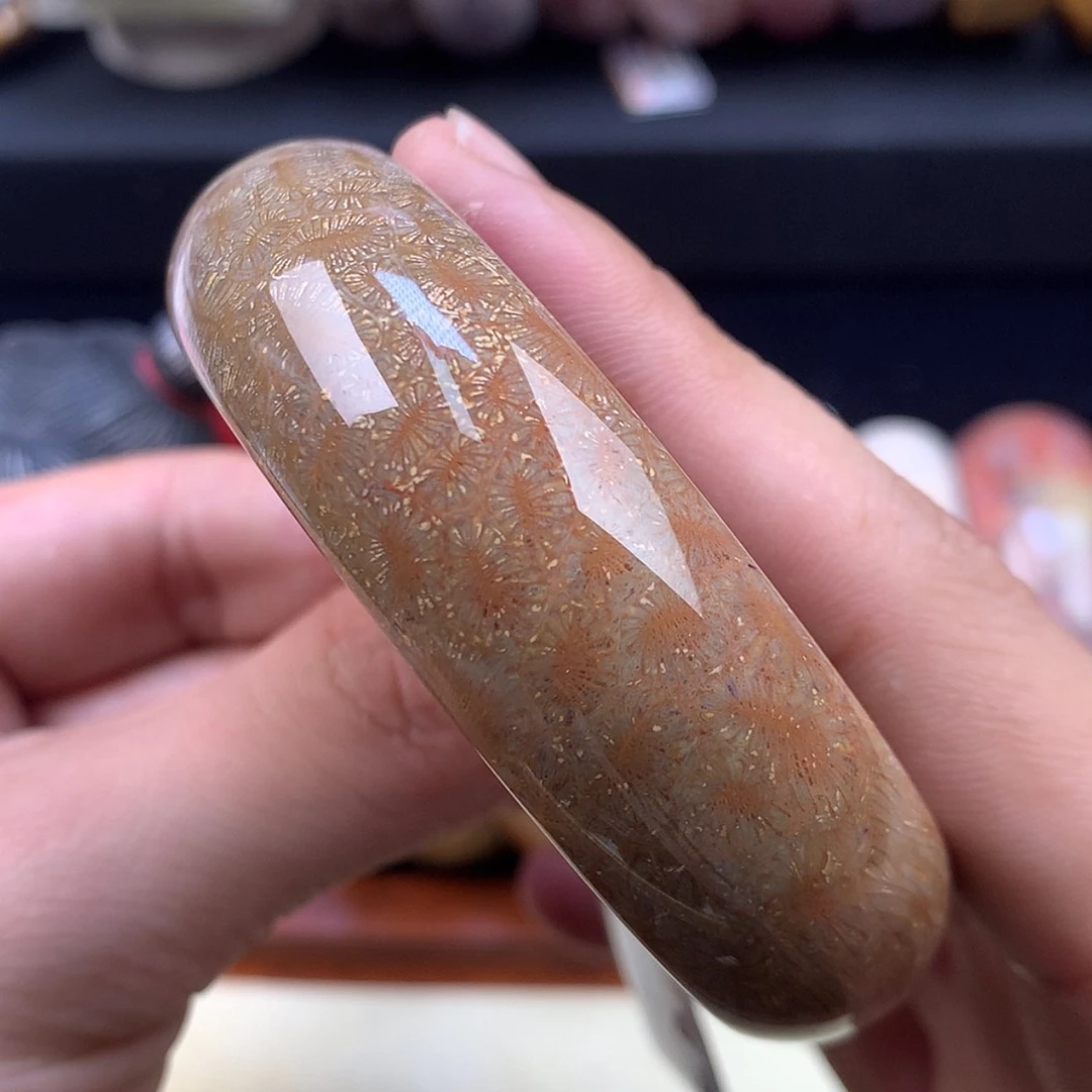 【闪购商品】颈饰未镶嵌硅化珊瑚（珊瑚玉）42号57.7圈红彩胖虫