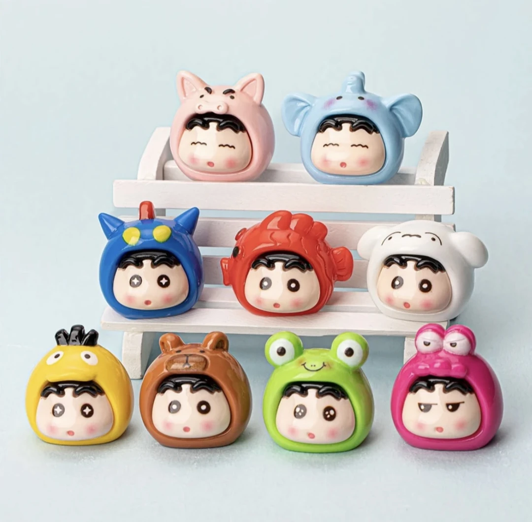 {直播拆} 实色百变小新许愿对对碰树脂夜光创意DIY饰品摆件产品