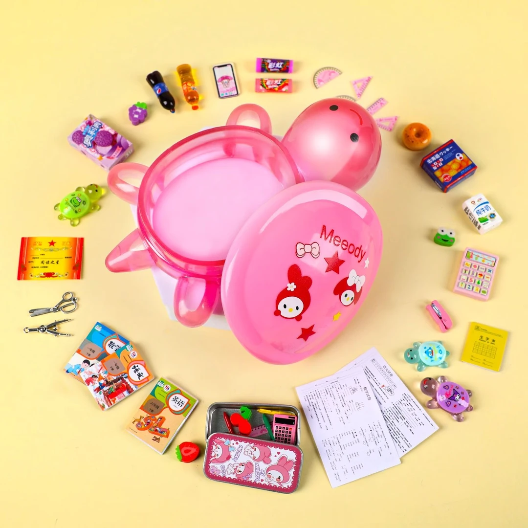 爆款小东西夜光小乌龟女孩子迷你发光玩具微缩文具全套餐圣诞礼物