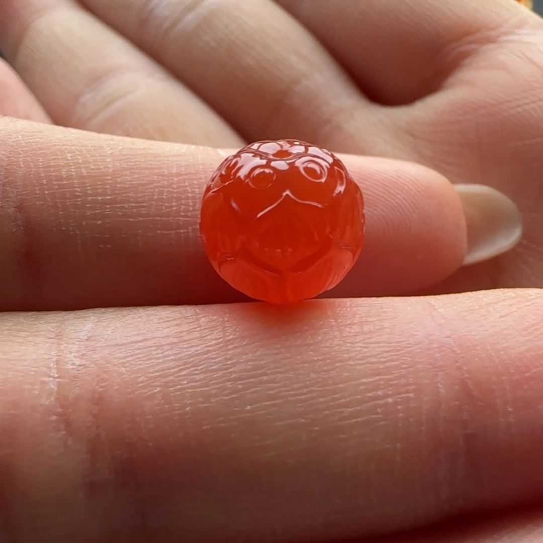 南红玛瑙未镶嵌莲花珠10.3