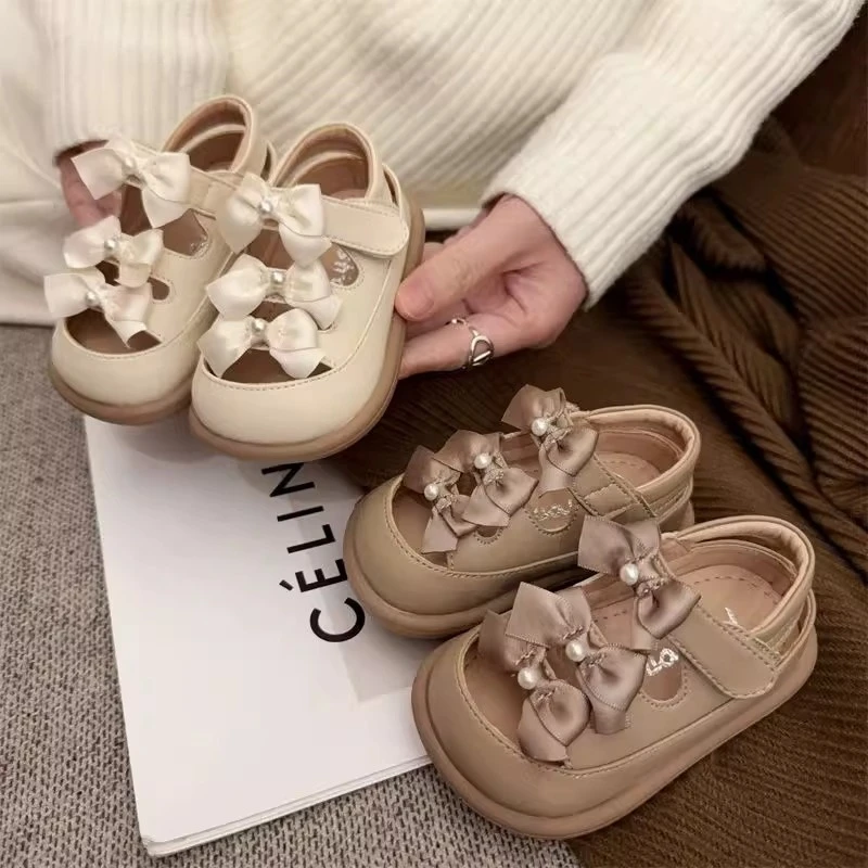 ABC半包头2025新款夏季婴儿女宝软底学步小凉鞋公主蝴蝶结1-3岁半