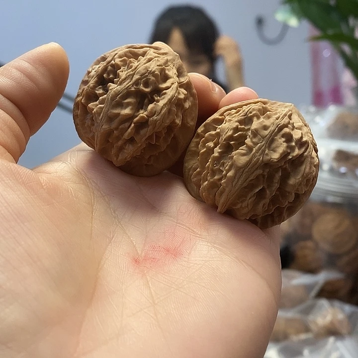 把件文玩核桃38十方小众尖黄