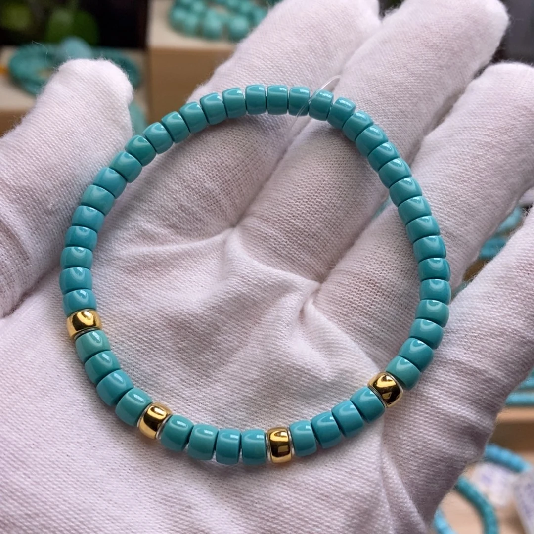 绿松石未镶嵌原矿高瓷无油无科技