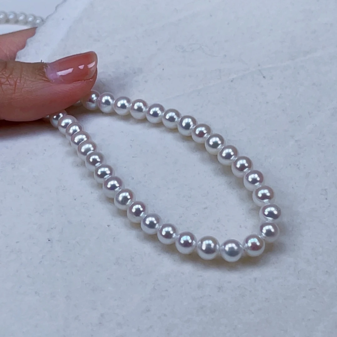 银S925镶嵌手绳淡水珍珠5-6天然淡水珍珠手链