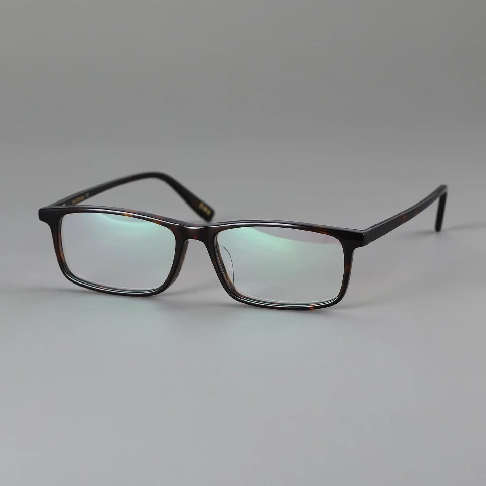 青雉作贵替版长方形矮方框大脸玳瑁板材窄框高度近视眼镜架男商务