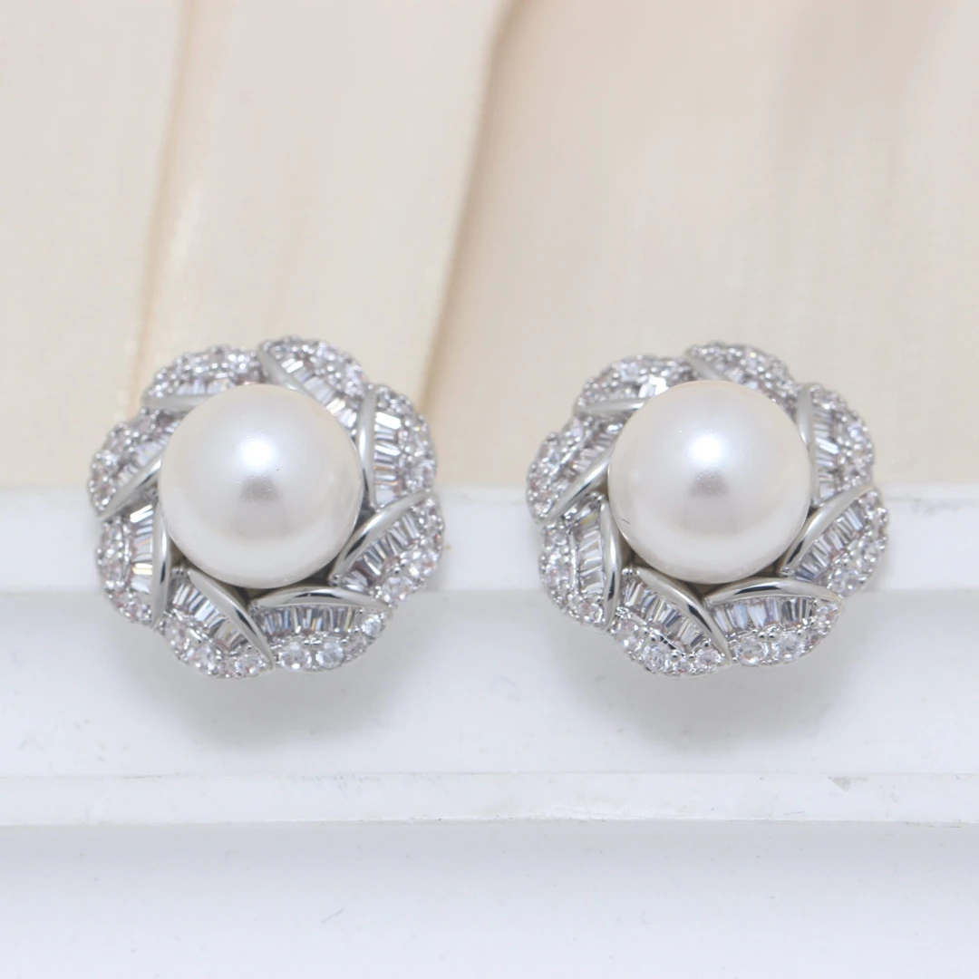 铜合金仿珍珠耳饰 525法式风格时尚百搭耳饰