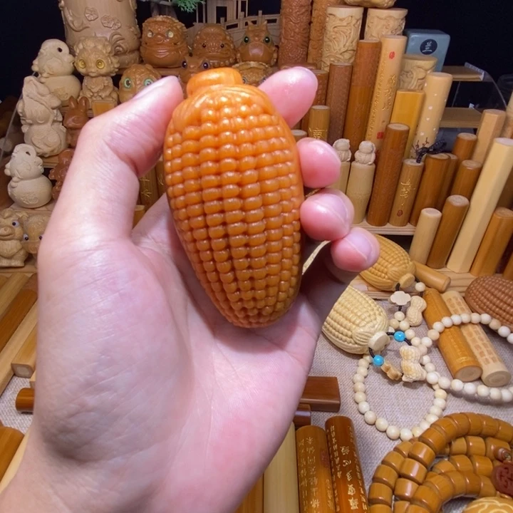 眼***镜竹龙血金丝竹玉华玉米，全品无暇高度8.1