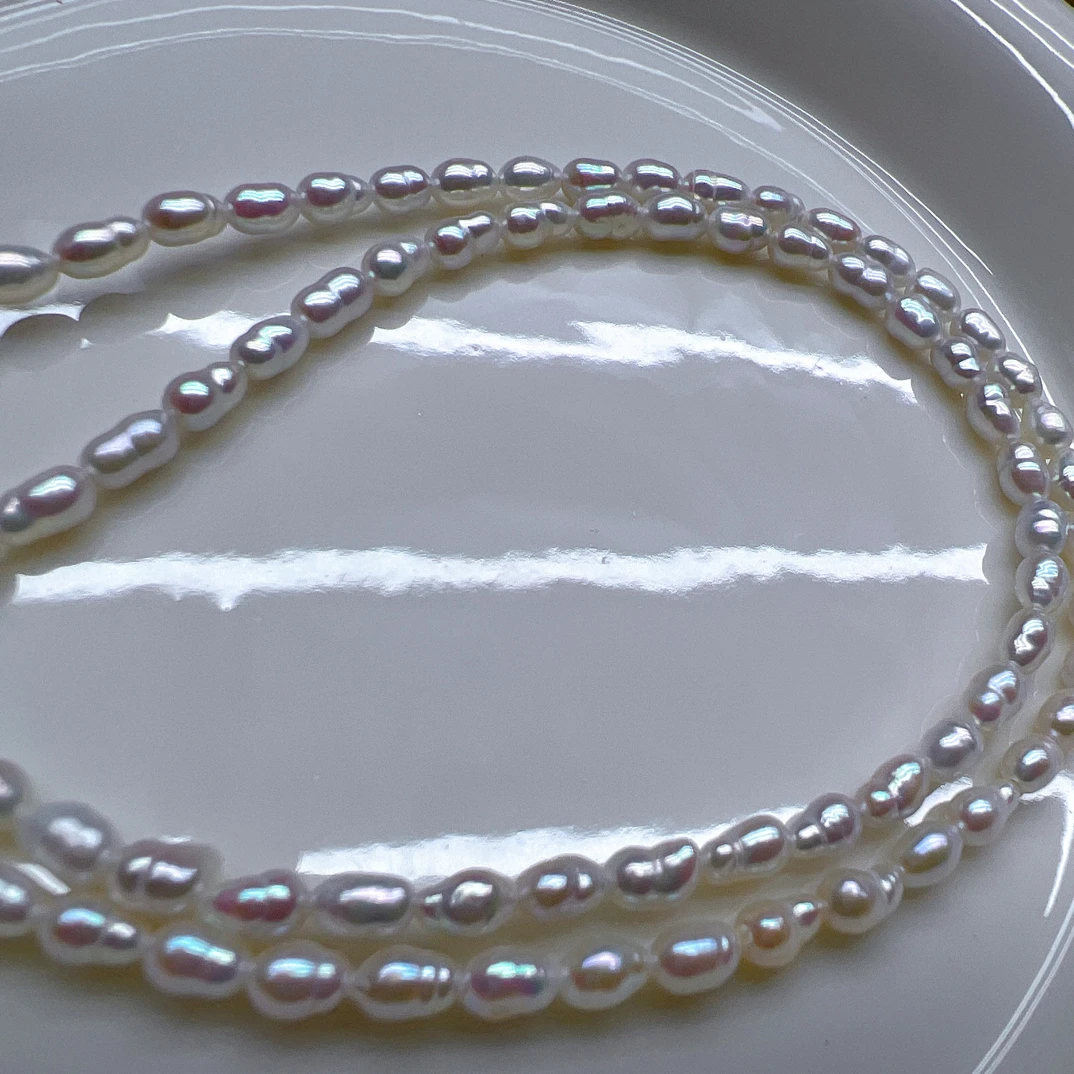 4mm天然淡水珍珠项链 野生keshi（多样性发一）