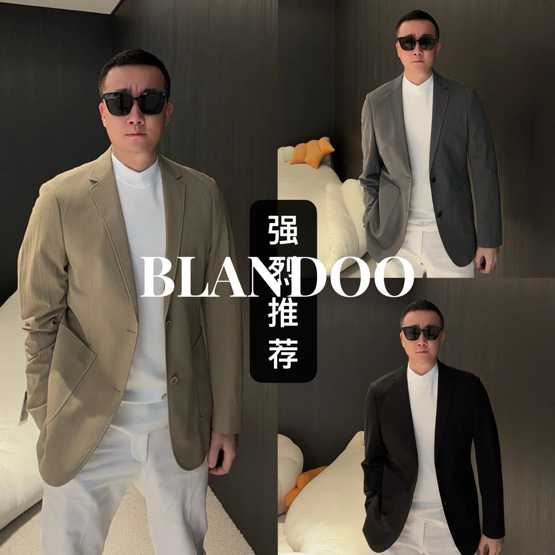 BLANDOO "优雅之选" 男士轻奢帅气亚麻混纺西服外套5BD8810