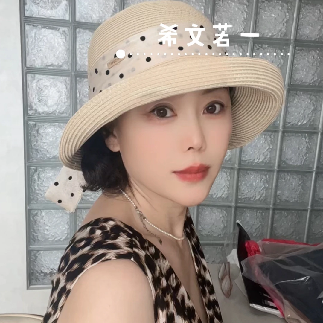 【兰雪自留】25夏季新款紫草编织优雅帽檐遮阳出游