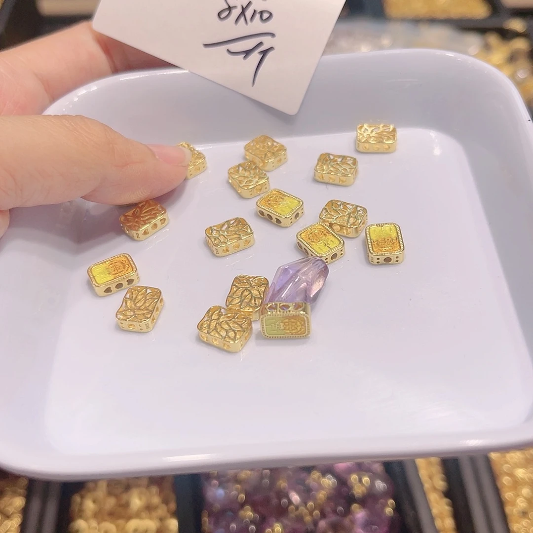 紫晶珠宝半成品银S925镀金镶嵌37