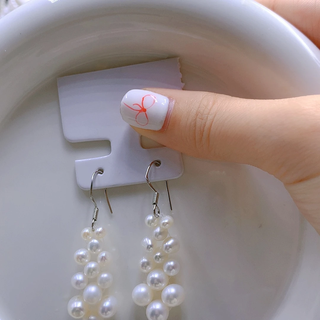 银S925镶嵌耳饰淡水珍珠