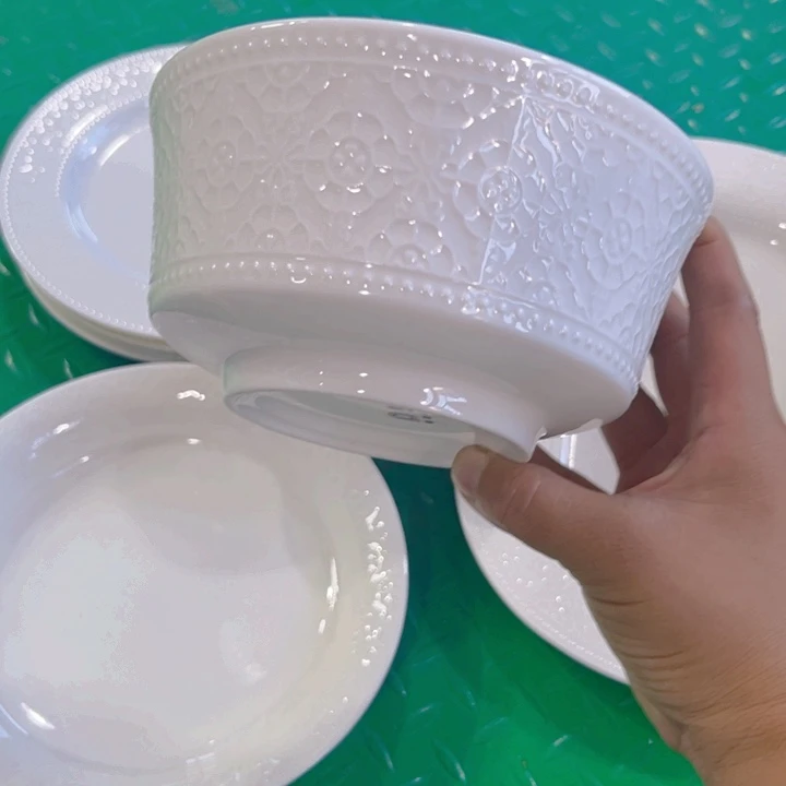 瓷片敦煌六寸面碗四个微瑕
