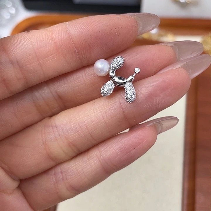 吊坠(不含链)淡水珍珠银S925镶嵌