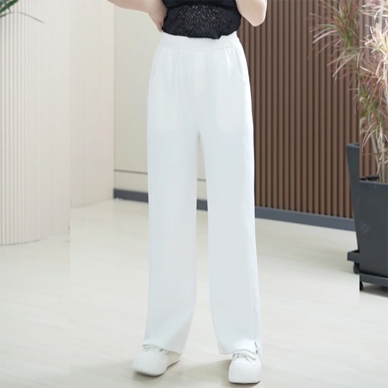 微喇垂感软糯长裤女大码显瘦舒适亲肤休闲大长腿百搭运动婴儿棉裤