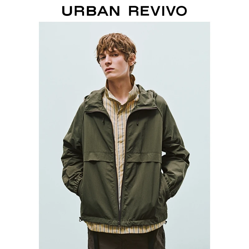 UR2025秋季新款男装机能冒险连帽抽绳拉链夹克外套UUV150016