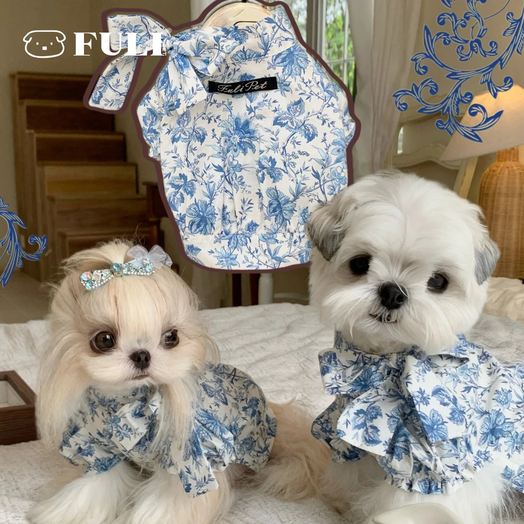 FULIPET「青花瓷」.花园系列.西施犬马尔济斯比熊雪纳瑞