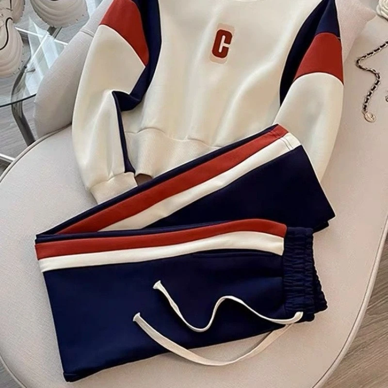 【万达撤柜】时尚炸街运动休闲套装女冬2025新款春秋卫衣阔腿裤加绒